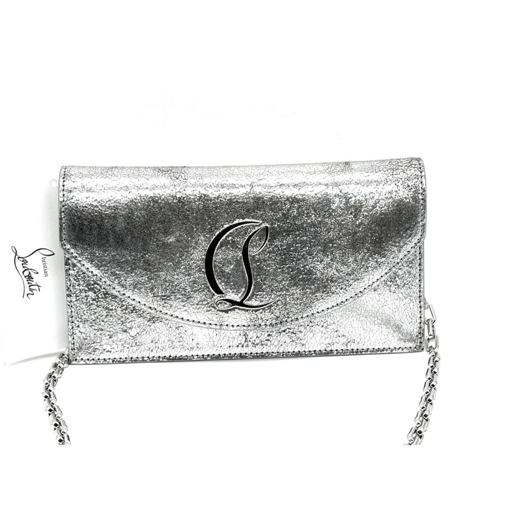 Christian Louboutin Metallic Silver Clutch